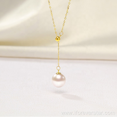 18k gold jewelry real freshwater pearl necklace